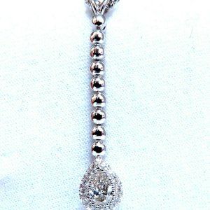 .48ct Natural Pear Diamonds Drop Pendant Necklace 14kt Dangle*